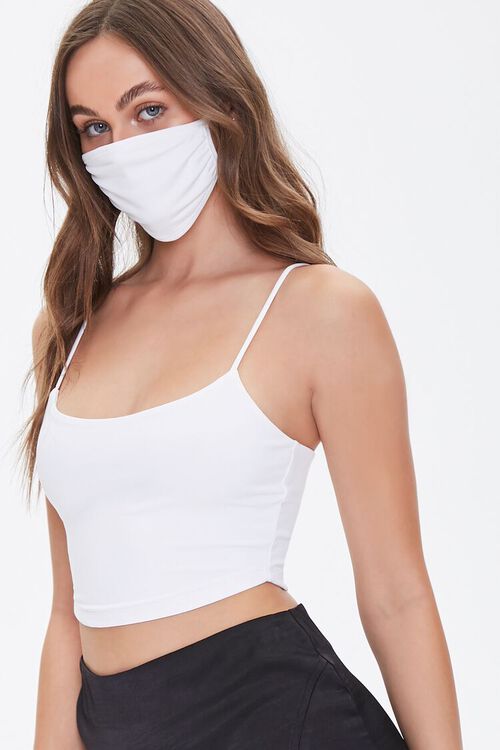 WHITE Cropped Cami & Face Mask Set, image 5