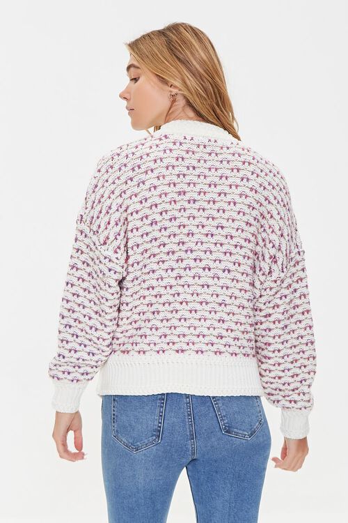 CREAM/MULTI Textured Cardigan Sweater, image 4