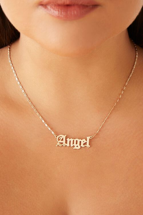 GOLD Angel Pendant Necklace, image 1