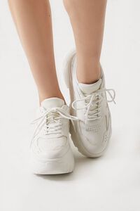 WHITE Chunky Platform Sneakers, image 4