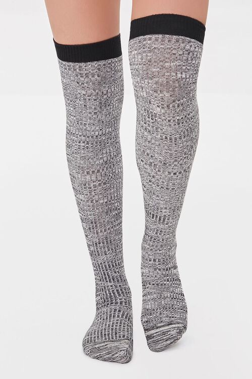 BLACK/MULTI Marled Over-the-Knee Socks, image 4