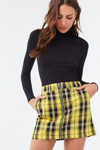 Plaid Zip-Front Mini Skirt, image 5