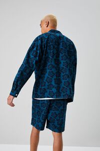 BLUE/BLACK Tropical Floral Print Jacket, image 3