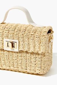 NATURAL/WHITE Basketwoven Crossbody Bag, image 4
