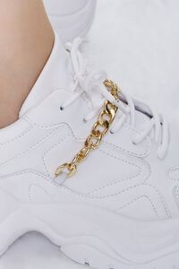 WHITE Curb Chain Low-Top Sneakers, image 5