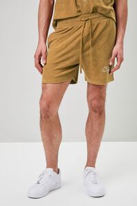 BROWN/WHITE Embroidered Casbah Palace Shorts, image 2