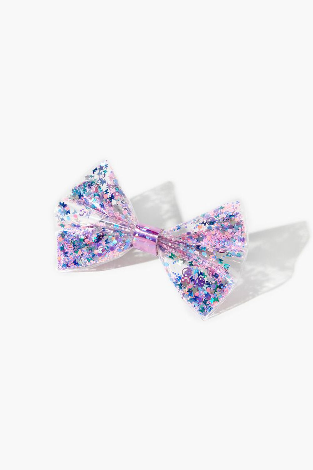 BLUE/PINK Girls Glittered Confetti Bow Hair Clip (Kids), image 1
