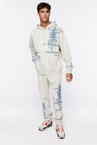 HEATHER GREY/BLUE Nature Graphic Joggers, image 1