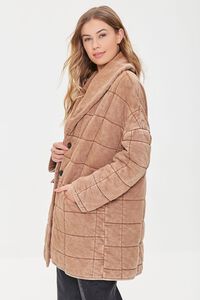 TAUPE Quilted Longline Jacket, image 2