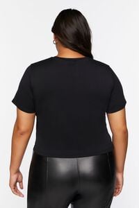 BLACK Plus Size Active Cutout Cropped Tee, image 3