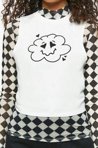 Checkered Print & Cloud Graphic Combo Tee, image 5