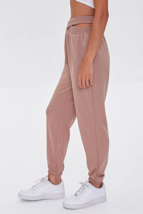 TAUPE Crisscross French Terry Joggers, image 3