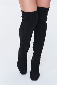 BLACK Faux Suede Over-the-Knee Boots, image 4