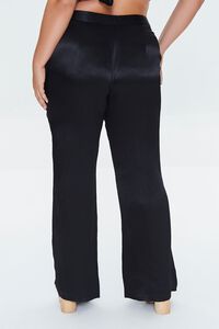 BLACK Plus Size Satin Wide-Leg Pants, image 4