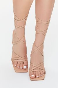 NUDE Strappy Wraparound Block Heels, image 4