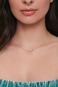 GOLD Bow Pendant Necklace, image 1