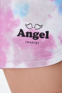 PINK/BLUE Tie-Dye Angel Graphic Shorts, image 6