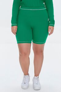 GREEN Plus Size Montauk Biker Shorts, image 2