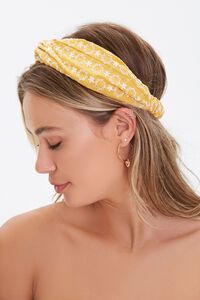 MUSTARD Embroidered Floral Headwrap, image 2