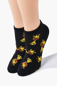 BLACK/MULTI Giraffe Ankle Socks, image 1