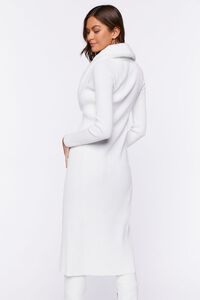 WHITE Faux Fur-Trim Duster Cardigan Sweater, image 3