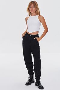 WHITE Notched Crop Top, image 4