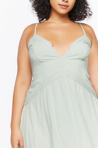 MINT Plus Size Pintucked Babydoll Mini Dress, image 5