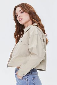 CAPPUCCINO Cropped Zip-Up Jacket, image 2