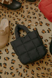 BLACK Quilted Tote Bag, image 1