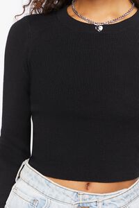 BLACK Fitted Rib-Knit Sweater, image 5