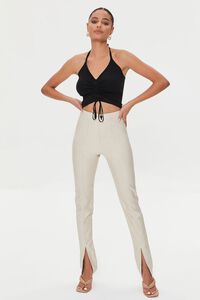 Sweater-Knit Ruched Crop Top, image 4
