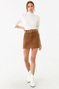 Belted Corduroy Mini Skirt, image 5