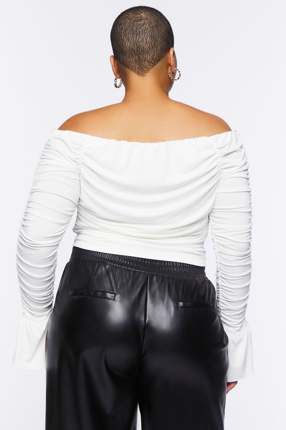 VANILLA Plus Size Ruched Off-the-Shoulder Top, image 3