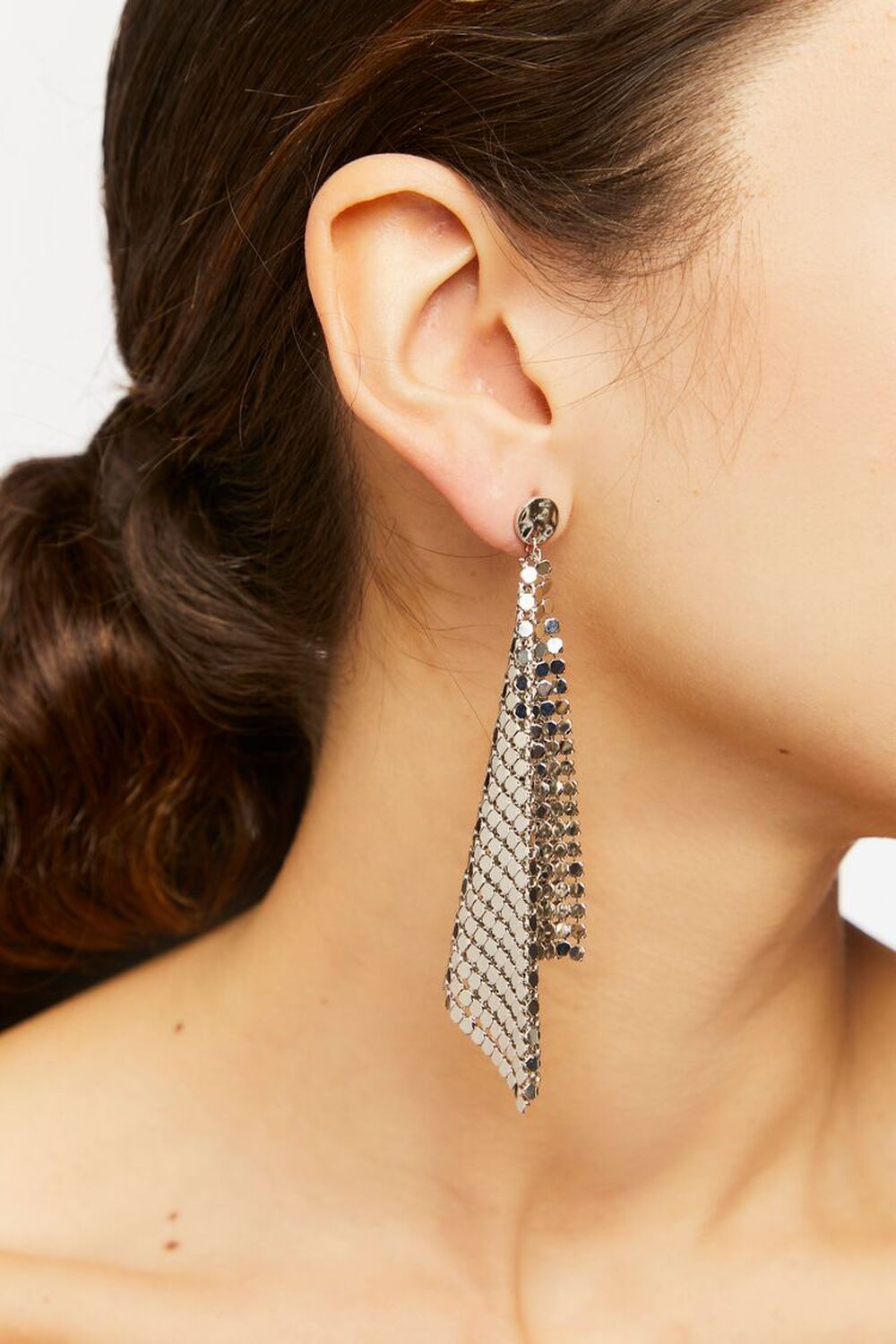 SILVER Chainmail Drop Earrings, image 1