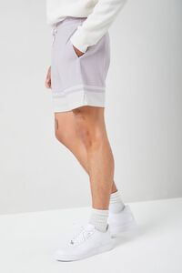 LAVENDER/WHITE French Terry Varsity-Striped Shorts, image 3