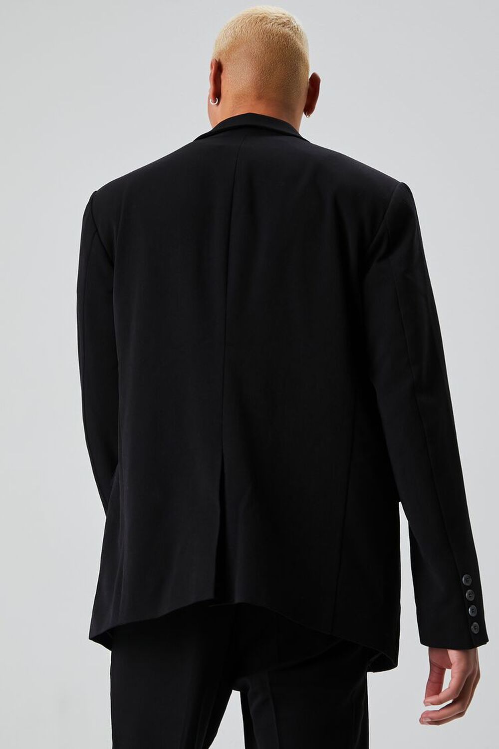 Notched Button-Front Blazer