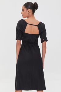 BLACK Linen-Blend Cutout M-Slit Dress, image 3