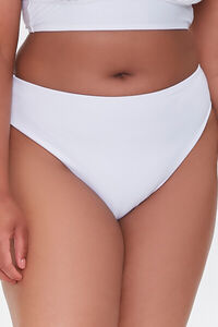 WHITE Plus Size Cheeky Bikini Bottoms, image 2