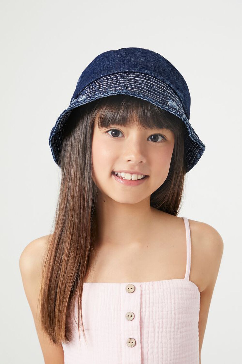 Kids Girls Denim Bucket Hat (Girls + Boys)