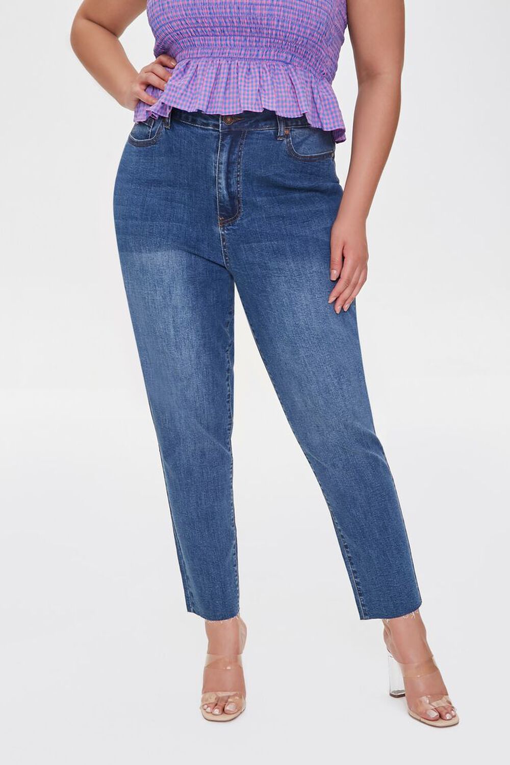 DARK DENIM Plus Size Signature High-Rise Mom Jeans, image 2