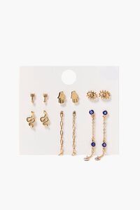 GOLD/BLUE Variety Stud Earring Set, image 2