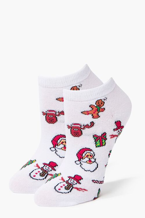WHITE/MULTI Assorted Christmas Ankle Socks, image 1