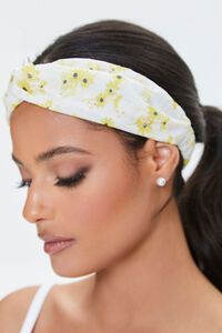 YELLOW/MULTI Embroidered Floral Headwrap, image 2