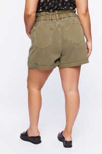 PINE BARK Plus Size Paperbag Corduroy Shorts, image 4