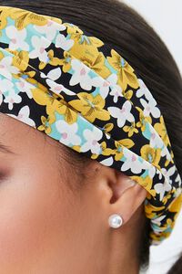 YELLOW/MULTI Floral Print Twisted Headwrap, image 4