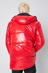 RED Nylon Hooded Puffer Jacket, image 3