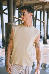 TAUPE Crew Neck Muscle Tee, image 1