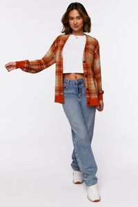 ORANGE/MULTI Plaid Cardigan Sweater, image 5