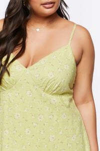 HERBAL GREEN/MULTI Plus Size Floral Cami Midi Dress, image 5