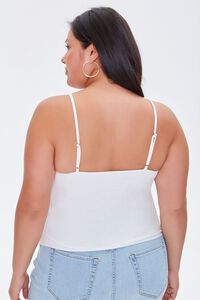 WHITE Plus Size Ruched Cami, image 3